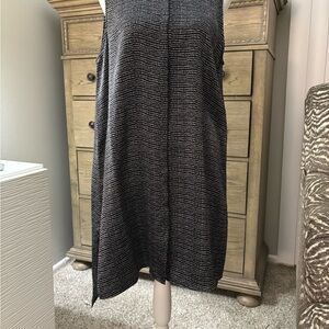 Eileen Fisher Silk Black and White Patterned Top